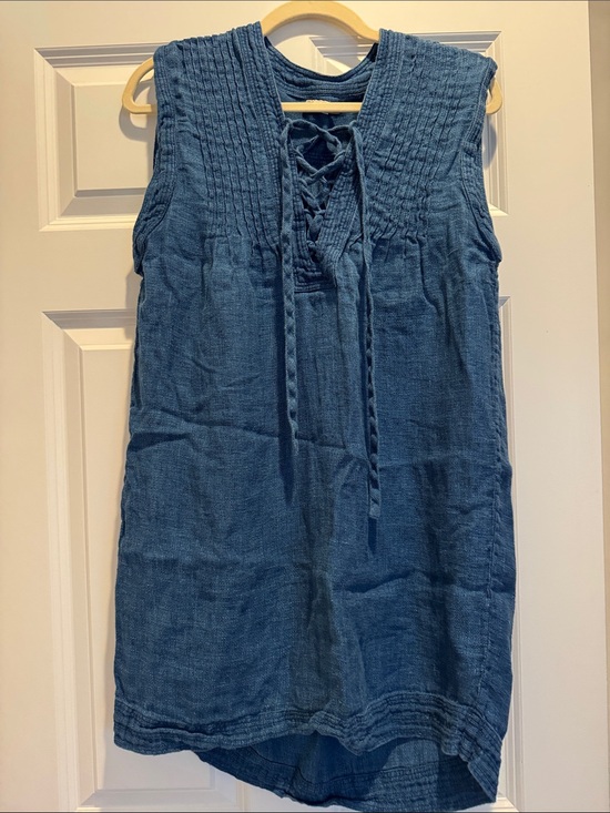 Faherty Dresses & Skirts - Faherty Blue Lace-Up Sleeveless Mini Dress